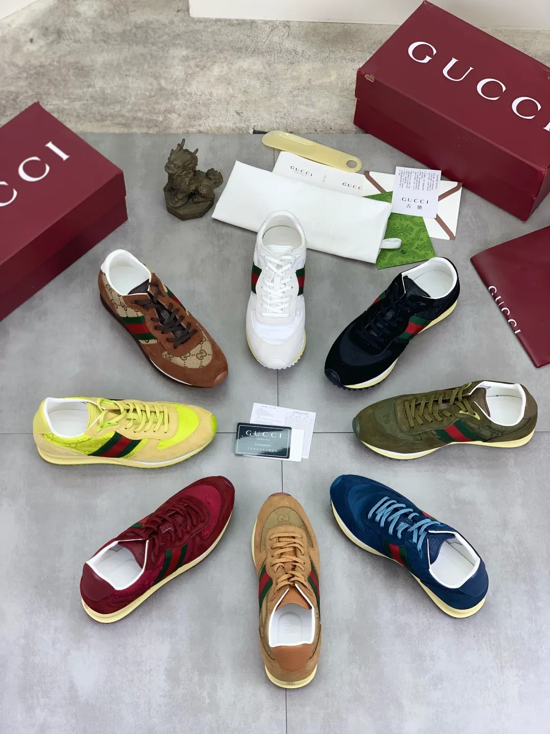 Men's shoes 💰P640 New Gucci Gucci Top version Latest catwalk style Re-Motion series Thick-soled casual sports shoes Original purchase and development ▪️Fabric: Original custom imported first-layer cowhide ▪️Sole: Original molded TPU material ▪️Sole thickness: 3.5CM ▪️Size: Men 39-45 Color: 8️⃣ colors available, boutique packaging